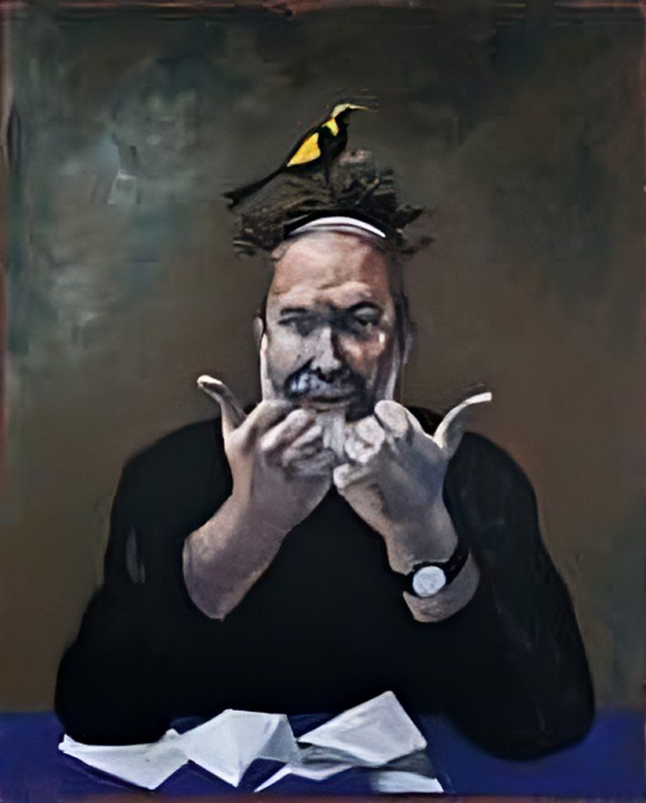 Le Rabbin et le nid d’oiseaux, Gérard Garouste, 2013.