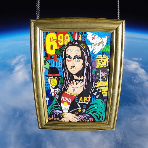 Punk Mona, first painting in space - 2019.